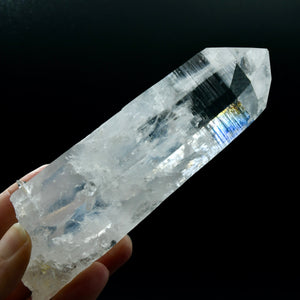 Lightning Strike Grounding Penetrator Colombian Blue Smoke Blades of Light Lemurian Quartz Crystal Cluster, Devic Temple Optical Quartz, Santander, Colombia