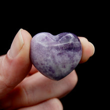 Load image into Gallery viewer, Purple Lepidolite Crystal Heart 30mm
