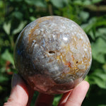 Brecciated Ibis Jasper Crystal Sphere, Intricate Patterns Druzy