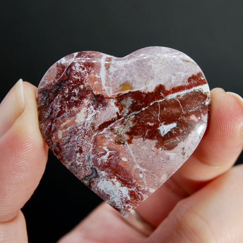 Pink Jasper Crystal Heart Cabochon 