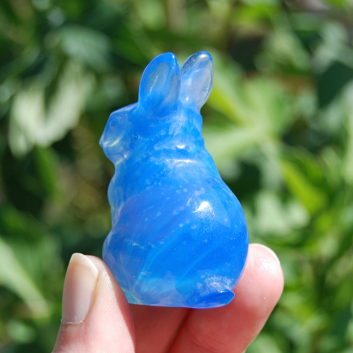 Blue Opalite Carved Crystal Rabbit