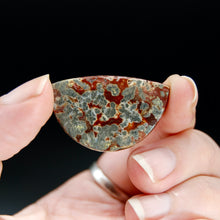 Load image into Gallery viewer, Marcasite Red Agate Matrix Freeform Half Circle Cabochon, Indonesia
