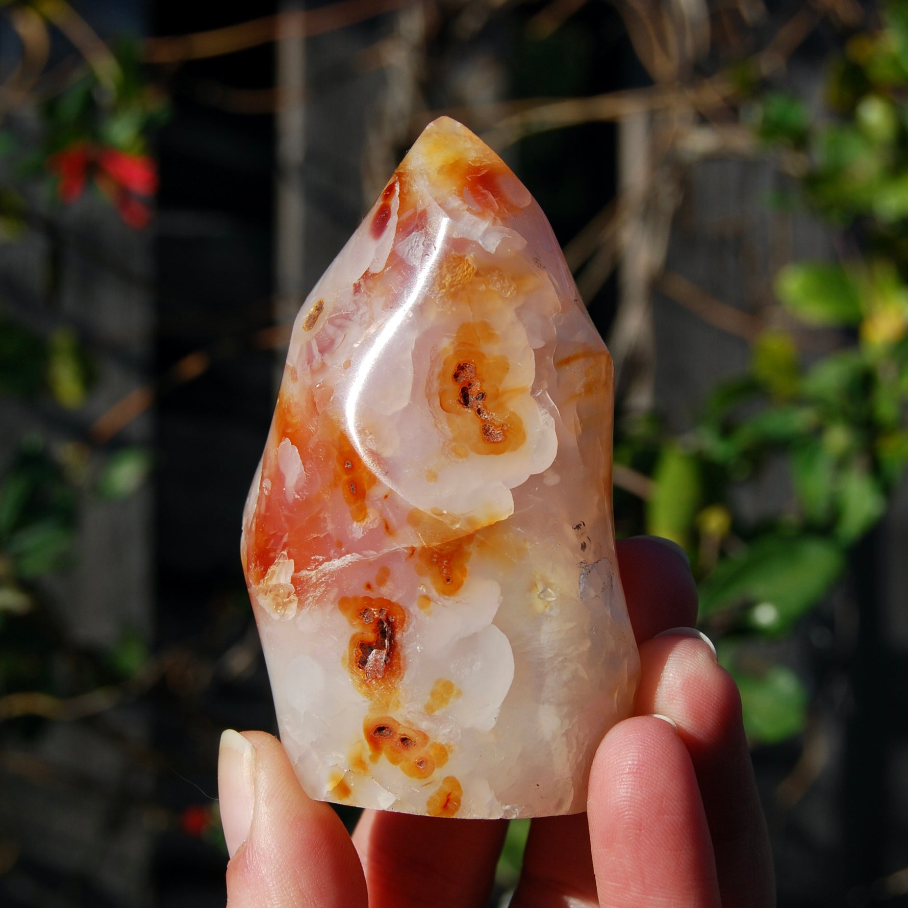 Carnelian Crystal Flame, Carnelian Agate Freeform Tower, Madagascar
