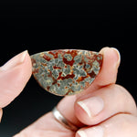 Marcasite Red Agate Matrix Freeform Half Circle Cabochon, Indonesia