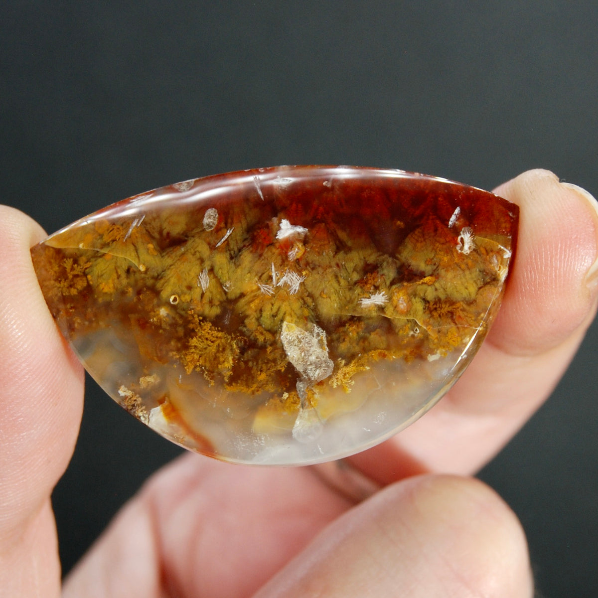Sagenite Plume Agate Cabochon