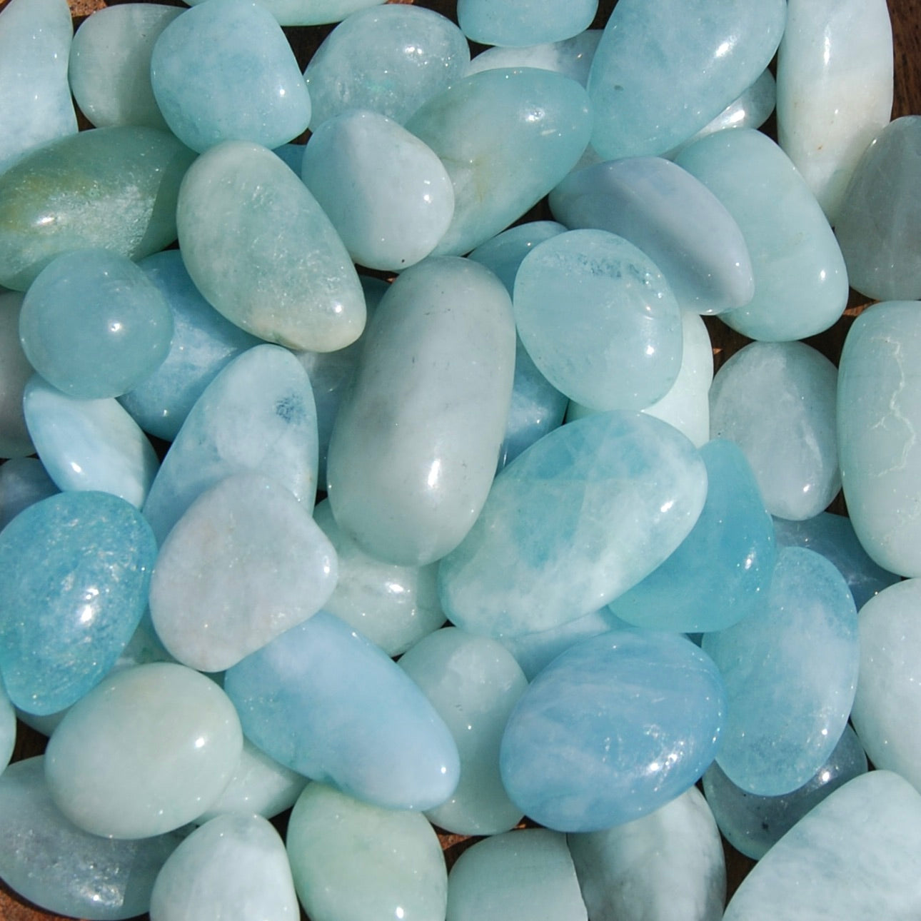 Aquamarine Gemstone Tumbled Stones