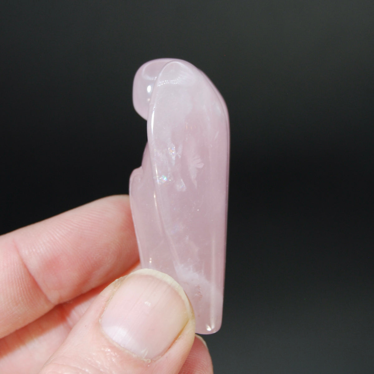 Rose Quartz Carved Crystal Guardian Angel