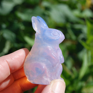 Pink Opalite Carved Crystal Rabbit