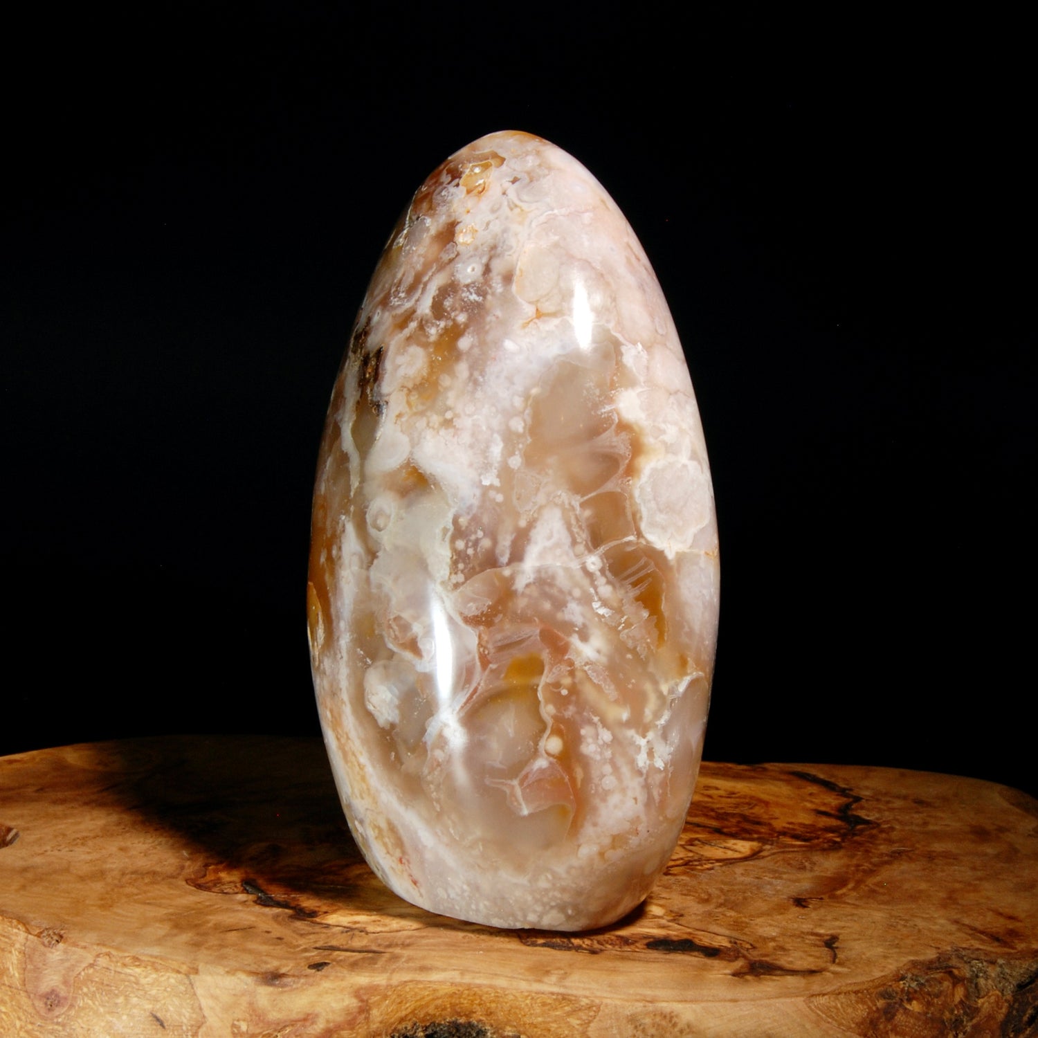 Sakura Flower Agate Crystal Freeform Tower, Pink Lavender Peach Sakura Agate,  Madagascar