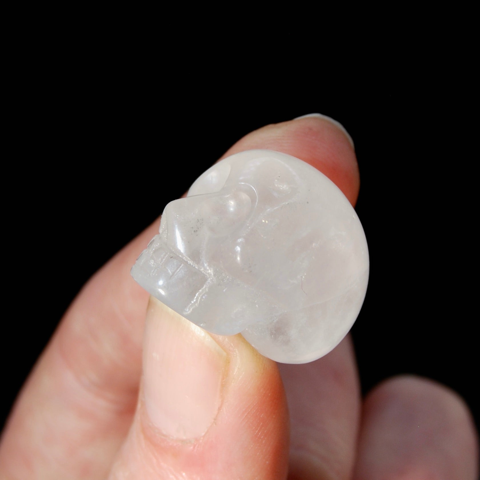 1in Clear Quartz Carved Crystal Skull