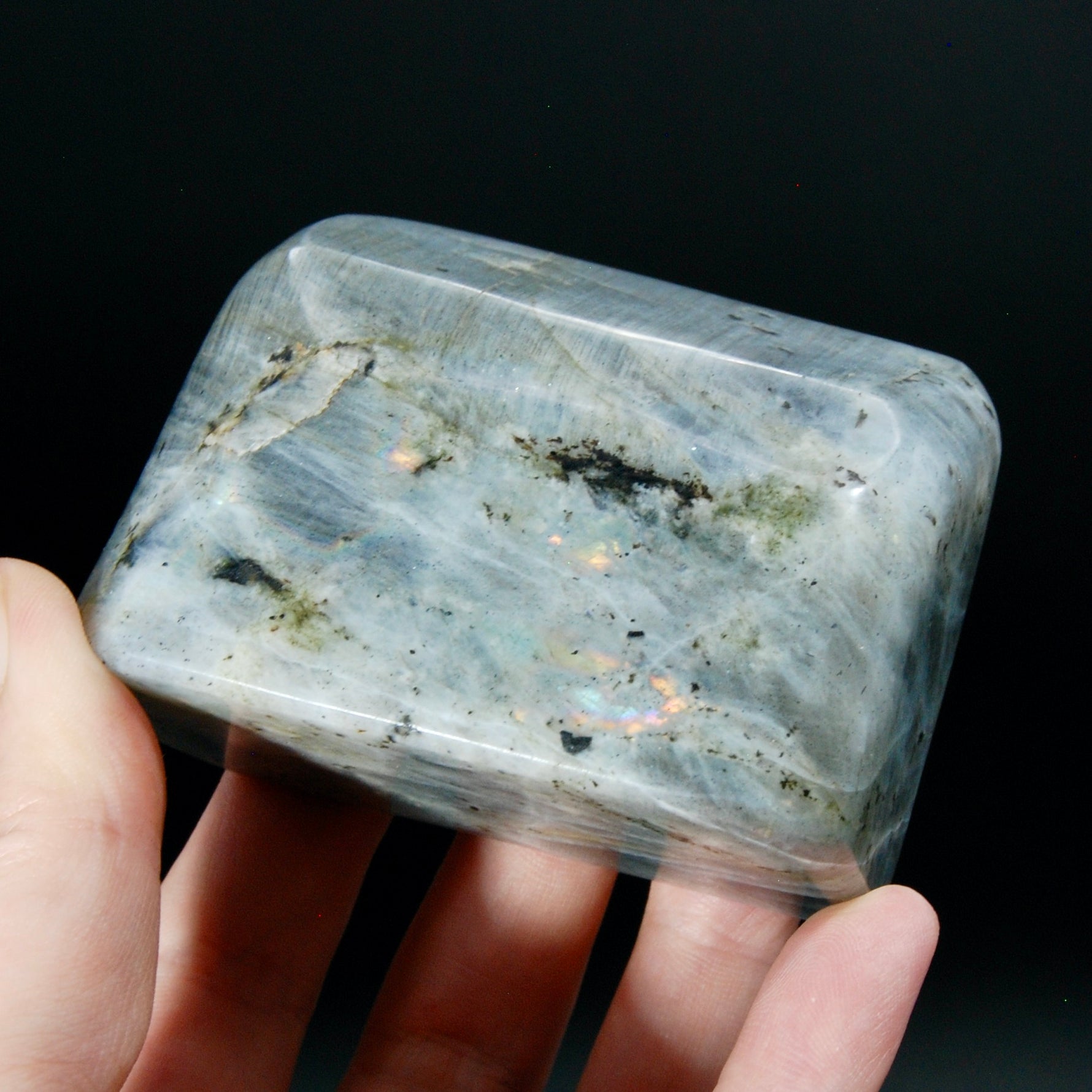 Sunset Labradorite Crystal Freeform Tower, Super Flashy Spectrolite