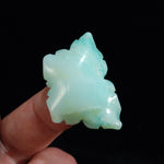 Blue Andean Opal Carved Crystal Flower, Natural Blue Opal Gemstone Carving, Peru
