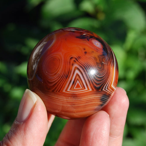 Red Sardonyx Banded Agate Crystal Sphere
