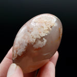 Gemmy Sakura Flower Agate Palm Stone, Pink Lavender Sakura Agate, Madagascar