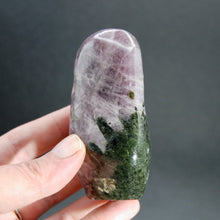 Load image into Gallery viewer, RARE Rose Anhydrite Chrome Diopside Crystal Freeform Tower, Flashy Purple Angelite Crystal, Madagascar
