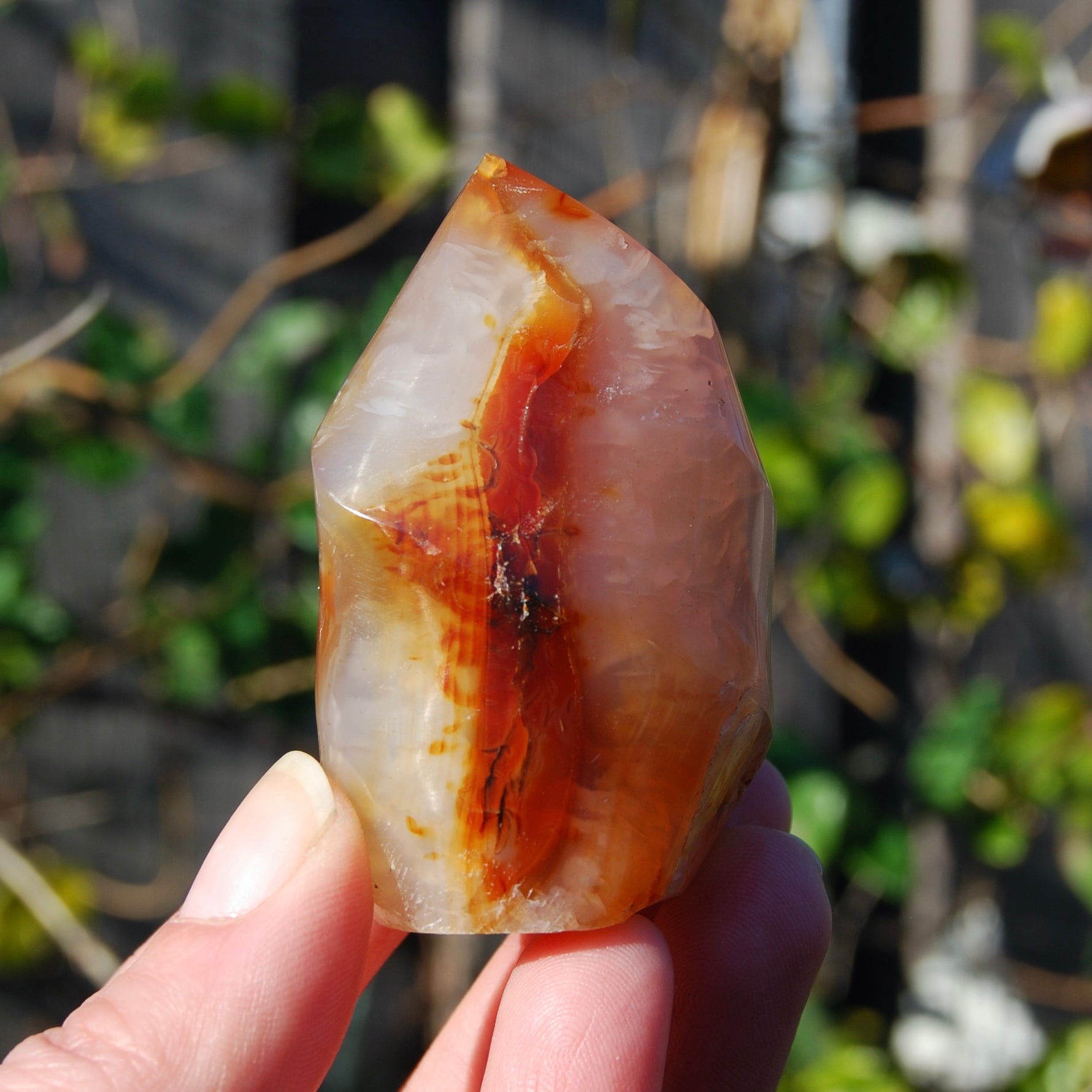 Carnelian Crystal Flame, Carnelian Agate Freeform Tower, Madagascar