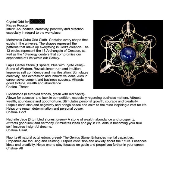 Custom Crystal Grid Kit, Made to Order for Your Specific Intentions