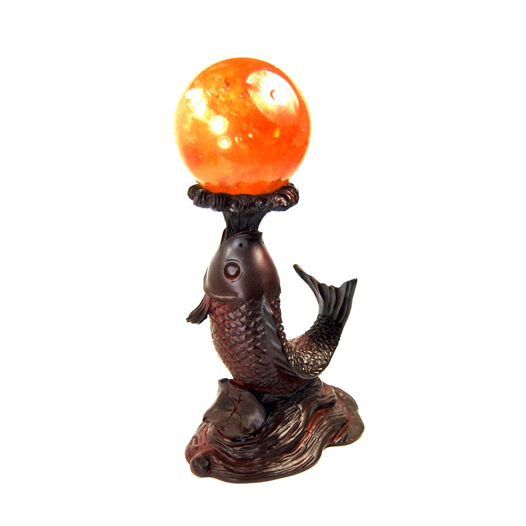 Koi Fish Crystal Sphere Stand