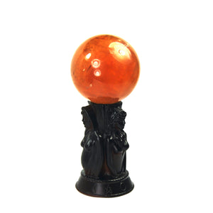 3.5in Maiden Mother Crone Crystal Sphere Stand, Moon Phase Crystal Ball Holder
