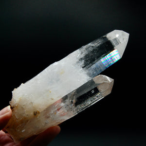 Tantric Twin Double Channeler Colombian Blue Smoke Lemurian Crystal Starbrary, Record Keepers Self Healed Optical Quartz, Santander, Colombia