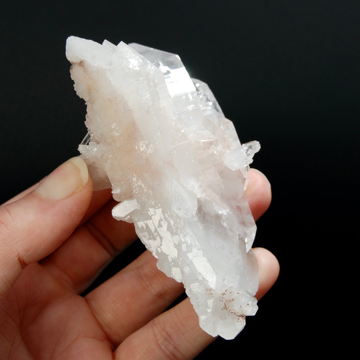 Pink Faden Quartz Crystal Cluster, Colombia