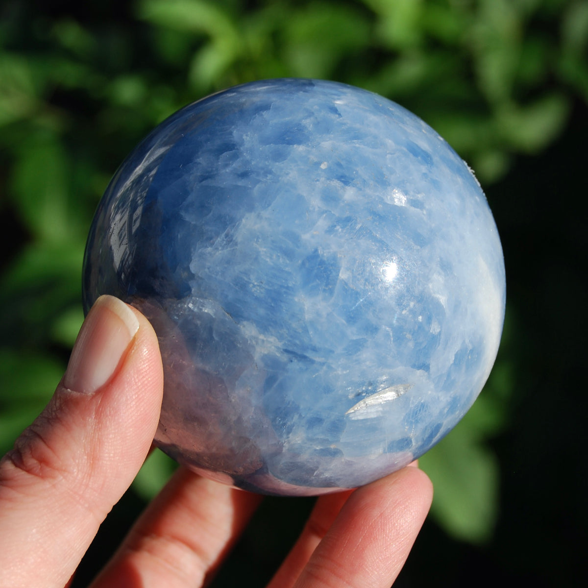 Blue Calcite Crystal Sphere