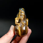 Blue Tiger's Eye Carved Crystal Skull