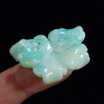 Blue Andean Opal Carved Crystal Flower, Natural Blue Opal Gemstone Carving, Peru