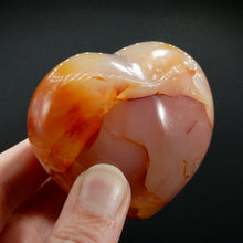 Load image into Gallery viewer, Carnelian Agate Crystal Heart Palm Stone, Madagascar
