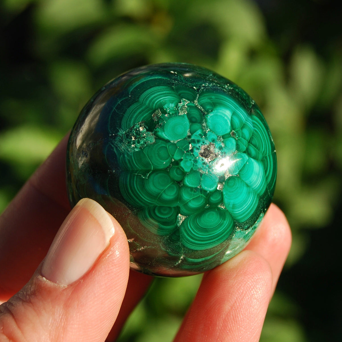 Natural Malachite Crystal Sphere, Congo