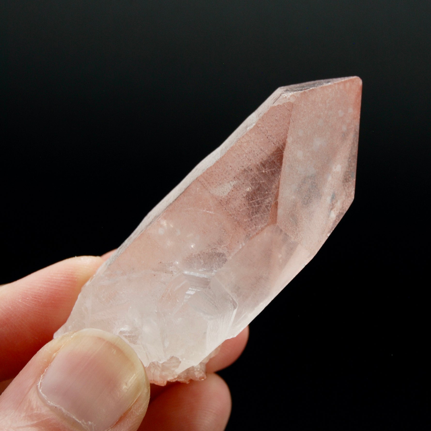 Strawberry Pink Lemurian Seed Quartz Crystal Master Starbrary, Serra do Cabral, Brazil