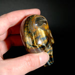 Blue Tiger's Eye Carved Crystal Skull