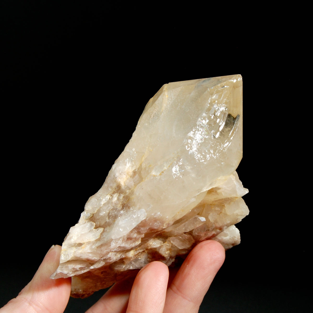 Large Natural Genuine Kundalini Citrine Crystal Cluster, Congo