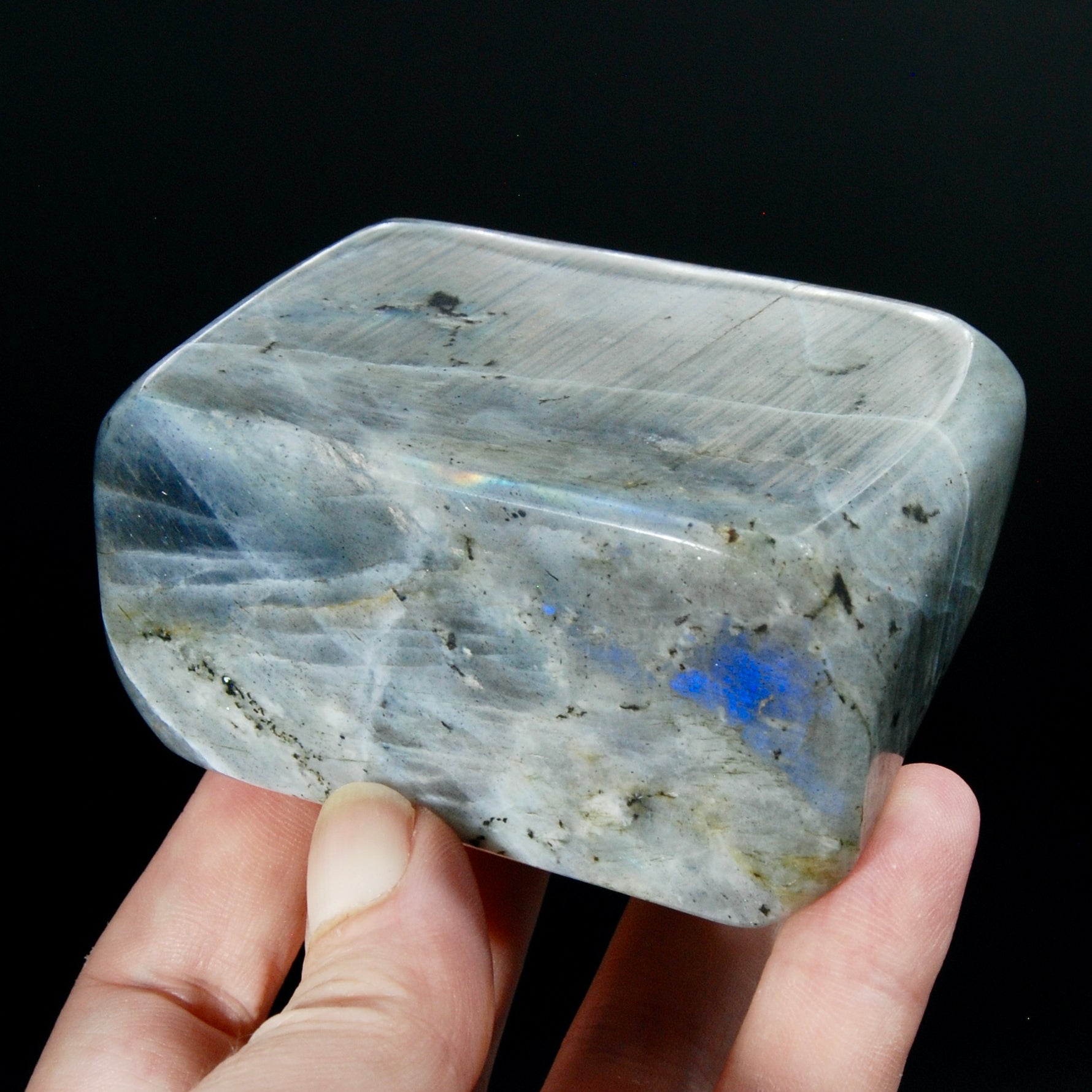 Sunset Labradorite Crystal Freeform Tower, Super Flashy Spectrolite