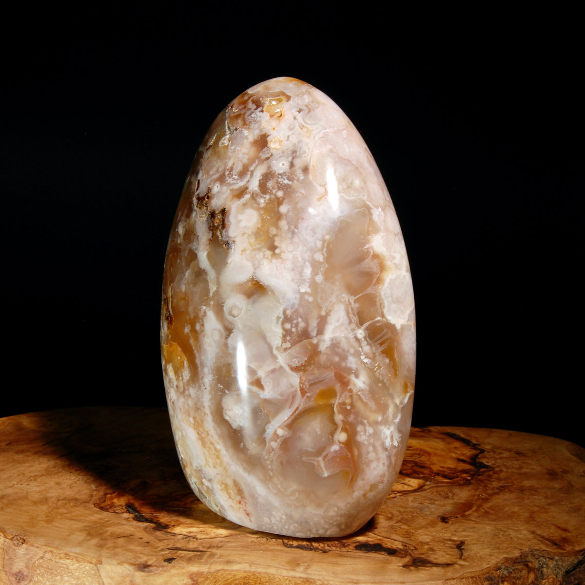 Sakura Flower Agate Crystal Freeform Tower, Pink Lavender Peach Sakura Agate,  Madagascar