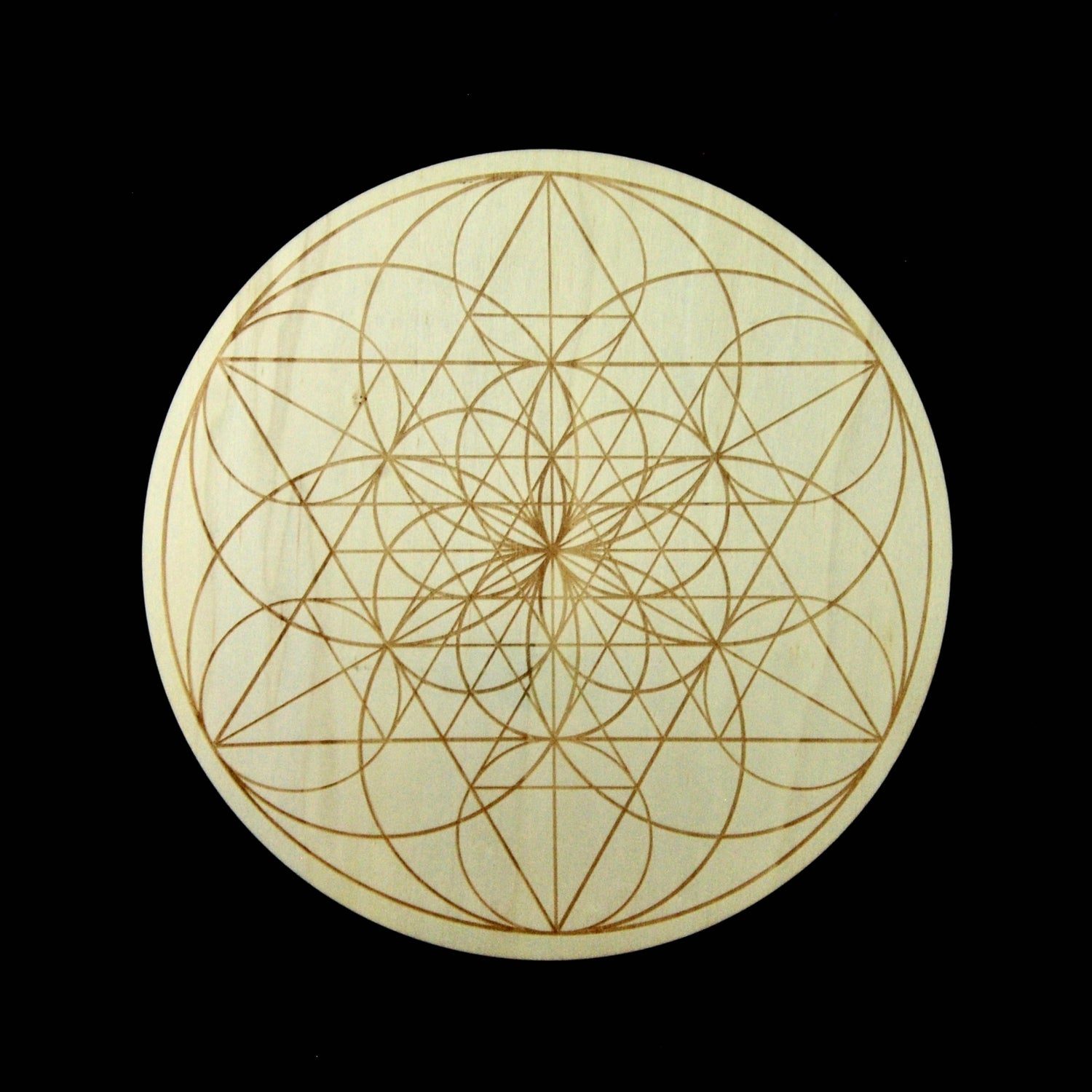 12in Large Wood FIBONACCI SEED OF LIFE Crystal Grid Sacred Geometry