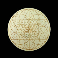 Load image into Gallery viewer, 12in Large Wood FIBONACCI SEED OF LIFE Crystal Grid Sacred Geometry

