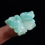Blue Andean Opal Carved Crystal Flower, Natural Blue Opal Gemstone Carving, Peru