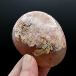 Gemmy Sakura Flower Agate Palm Stone, Pink Lavender Sakura Agate, Madagascar