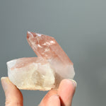 Tantric Twin Channeler Strawberry Pink Scarlet Temple Lemurian Quartz Crystal Cluster Dreamsicle, Serra do Cabral, Brazil