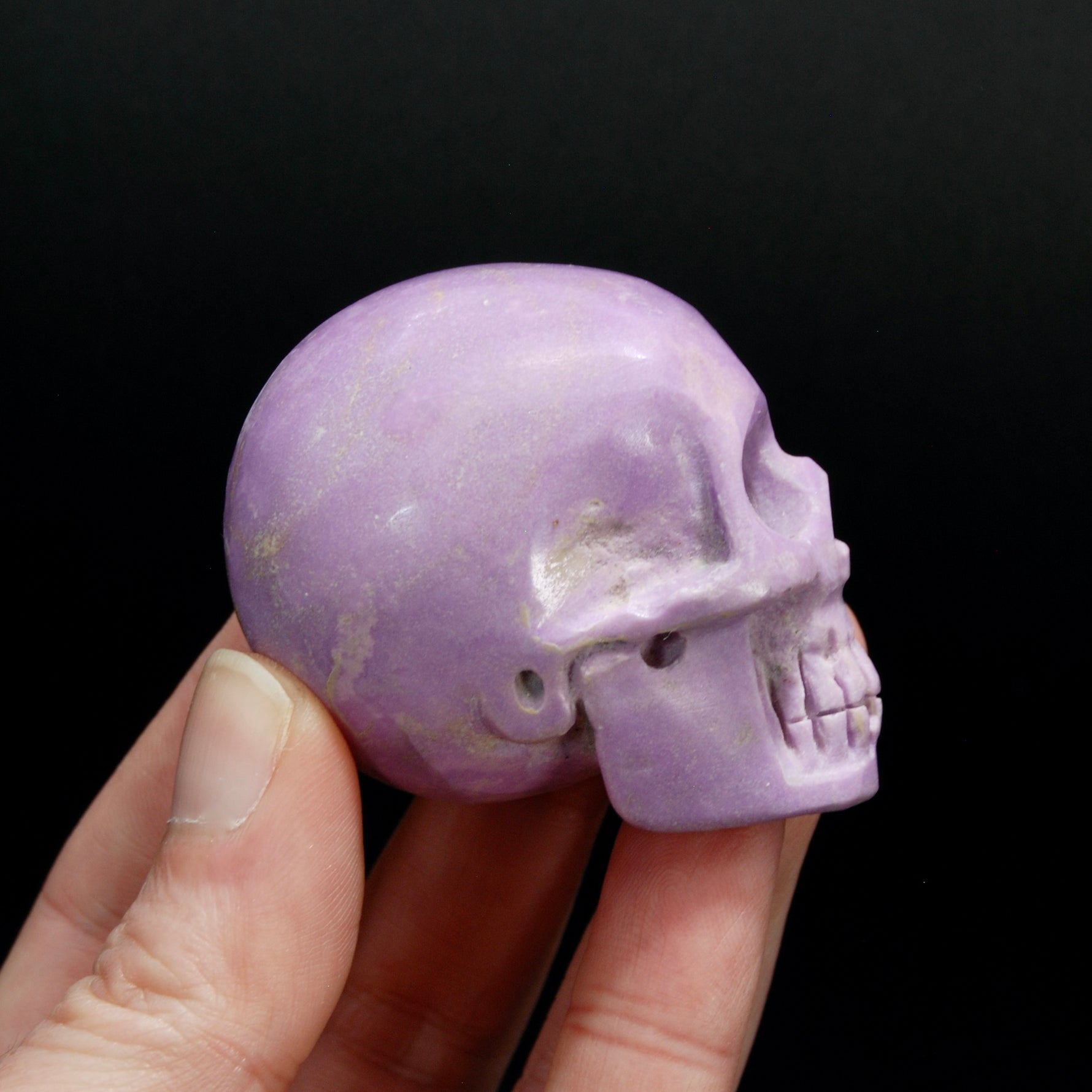AAA Lavender Phosphosiderite Carved Crystal Skull, Peru