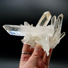 Load image into Gallery viewer, STUNNING Starburst Lemurian Silver Quartz Crystal Starbrary Cluster, Isis Face Channeler Record Keepers Optical Corinto Quartz, Brazil

