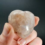 Sakura Flower Agate Heart Shaped Palm Stone, Madagascar