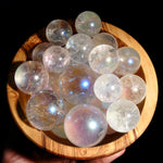 Angel Aura Clear Quartz Crystal Sphere, 25mm to 35mm