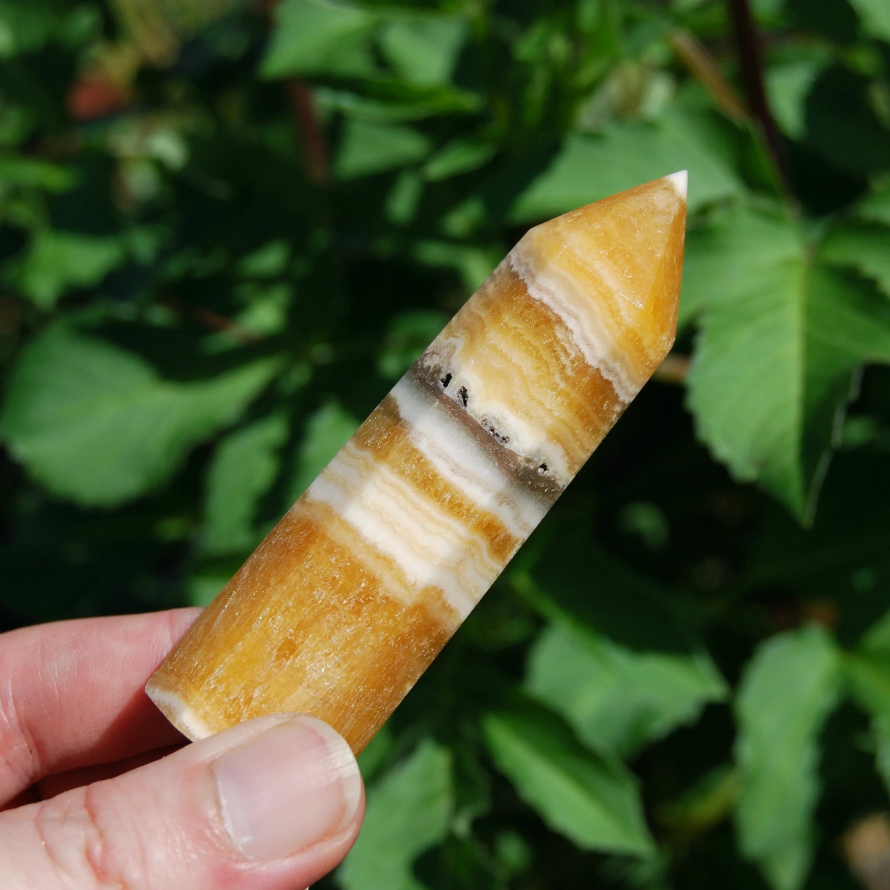 Banded Orange Calcite Crystal Tower, Pakistan