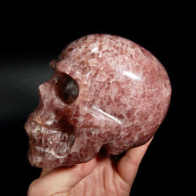 Load image into Gallery viewer, Large Strawberry Quartz Carved Crystal Skull
