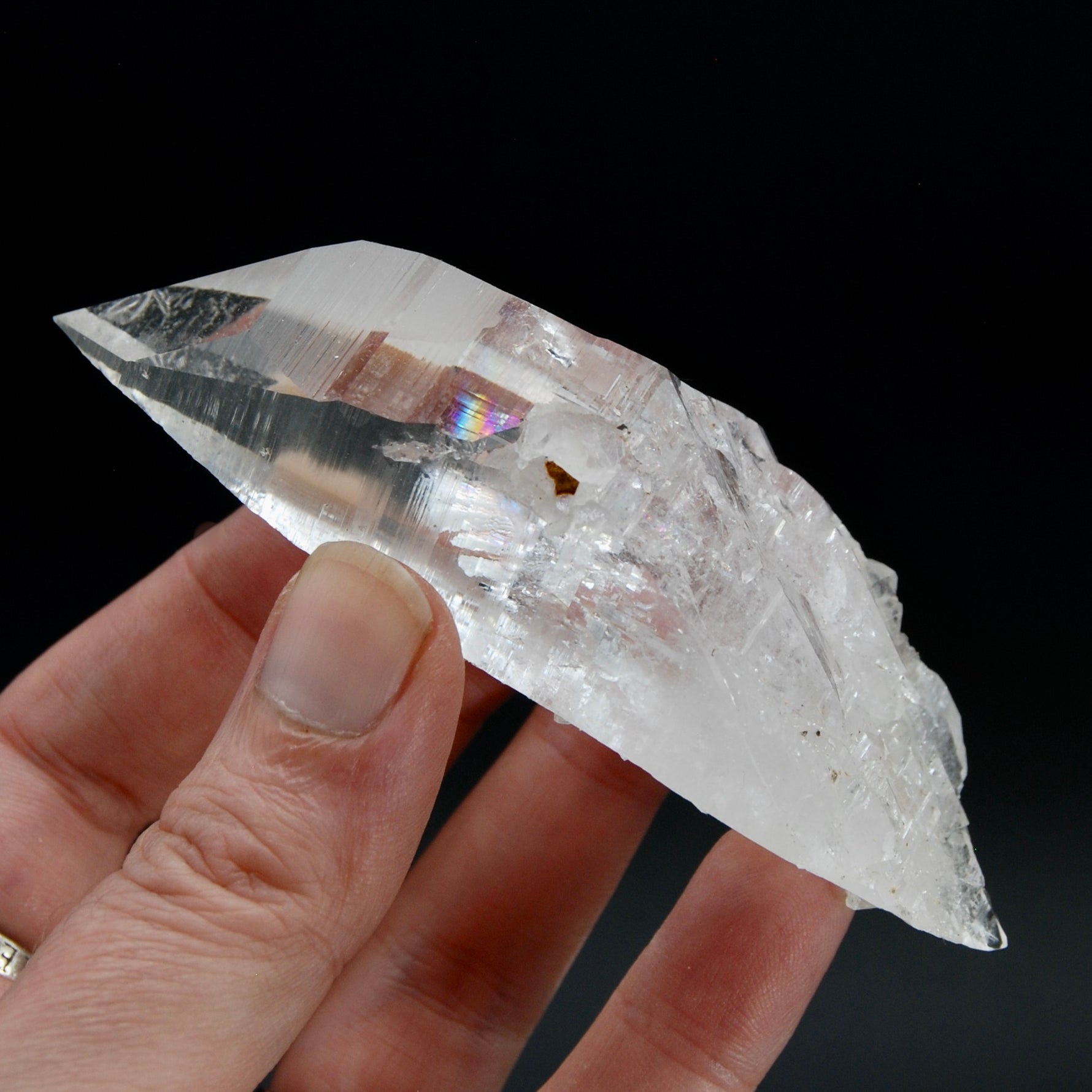 Self Healed Rainbow Colombian Lemurian Seed Crystal Laser, Boyaca, Colombia
