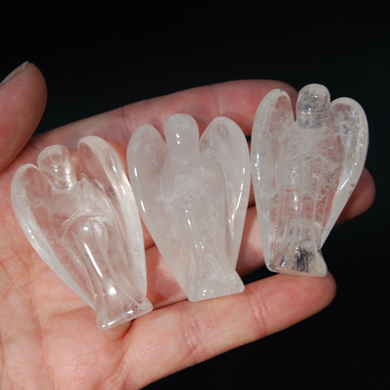 Clear Quartz Carved Crystal Guardian Angel
