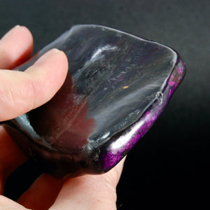 Polished Purpurite Crystal Palm Stone, Flashy Polished Heterosite , Namibia