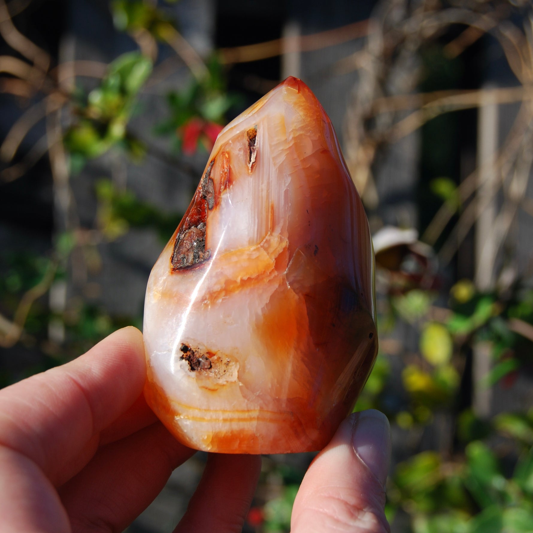Carnelian Crystal Flame, Carnelian Agate Freeform Tower, Madagascar